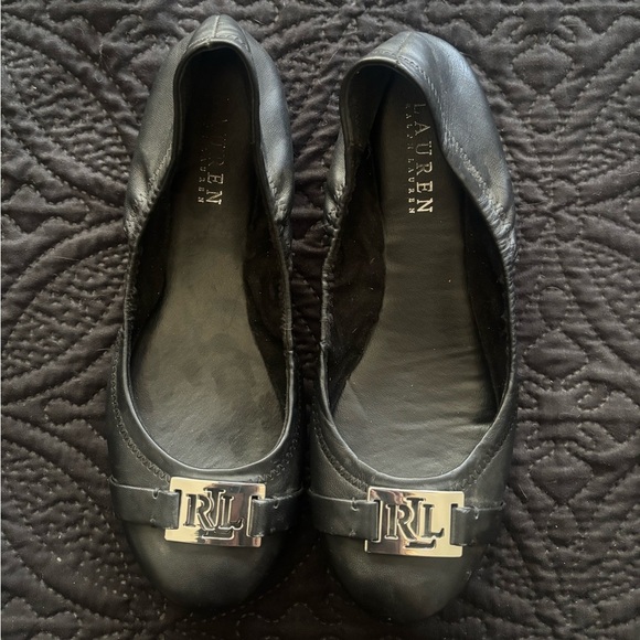 Lauren Ralph Lauren Black Leather Loafers - Picture 1 of 4